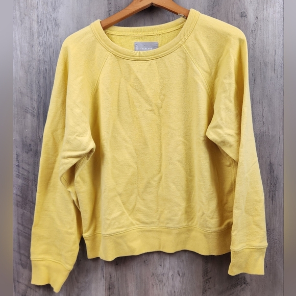 Everlane French Terry Crew Neck Sweatshirt in Yellow Size M - Picture 5 of 9
